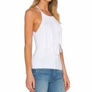360 Sweater Italian Yarn fringe tank top NEW